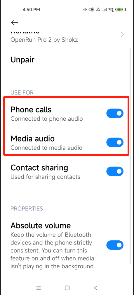 Shokz headphones is not playing incoming call ringtone.